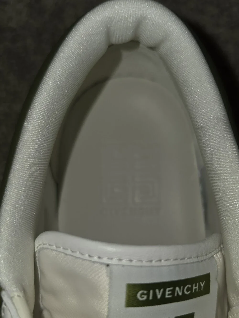 Brand New Givenchy Low-Top Leather Sneakers in White with Khaki Accents